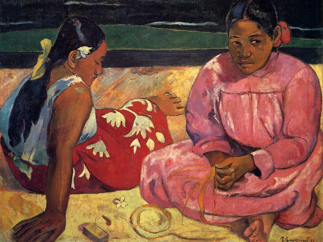 Two Women on the Beach - Paul Gauguin Painting